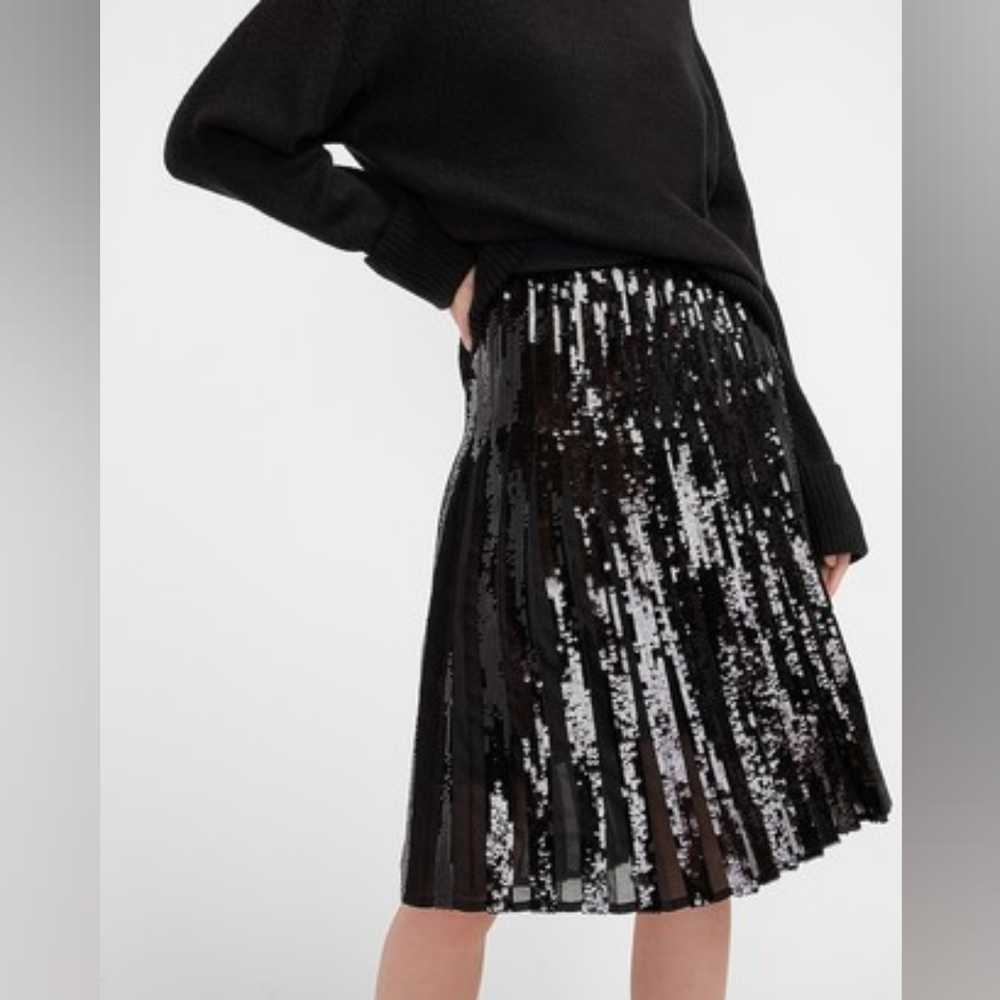 Express sequin and chiffon skirt